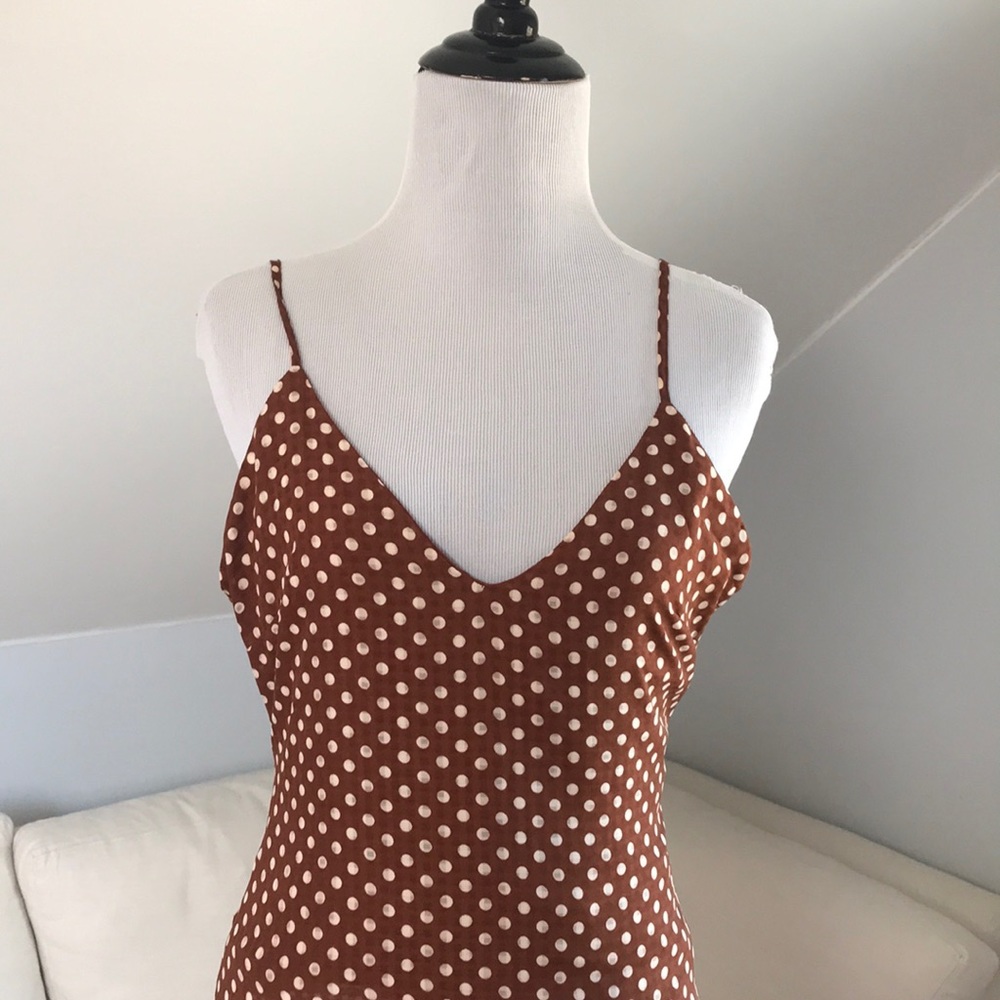 Fanco Maxi Polka Dot Dress Front Slit - Picture 2 of 8